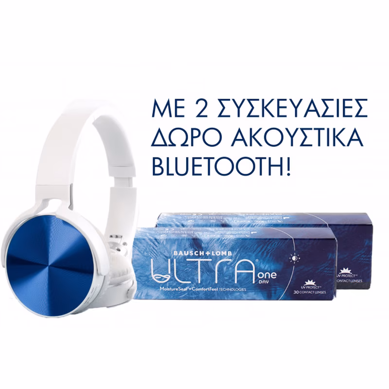 Bausch & Lomb Ultra One Day Φακοί Επαφής 2x30τεμ & Δώρο Ακουστικά Bluetooth